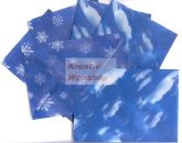   Boríték - Transzparens boríték - Felhő és hópehely, kék - 6 db-os készlet