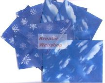   Boríték - Transzparens boríték - Felhő és hópehely, kék - 6 db-os készlet