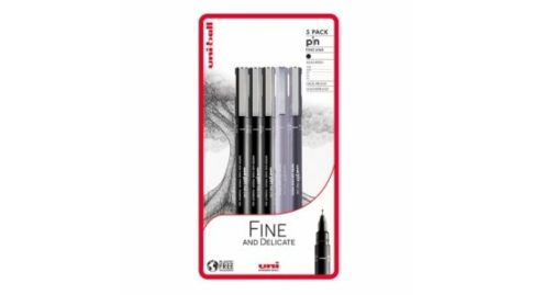 Rajzmarker készlet, UNI PIN "Fine and Delicate", 3 különböző vonalvastagság, 3 szín