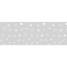 Transzparens papír - Fehér szívek, 20x30 cm, 5 lap