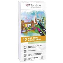   Tombow ABT Dual Brush Pen - Kéthegyű marker filctoll 12db - pasztell színek