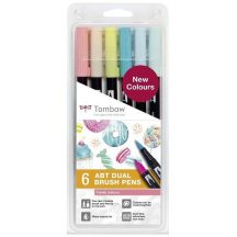   Tombow ABT Dual Brush Pen - Kéthegyű marker filctoll 6 db - candy