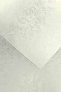 Domborított karton - Rózsák mintás karton, 250 gr, A4, 1 lap - Fehér színű