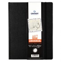   CANSON ArtBooks: "UNIVERSAL", vázlatkönyv, finom szemcsés papír, rögzítő gumipánt, belső tasak 96g/m2 112 ív 21,6 x 27,9