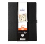   CANSON ArtBooks: "180°", finom szemcsés papír, kinyitva síkfekvésű vázlatkönyv (két oldal haszálható egyszerre) 96g/m2 80 ív 21,6 x 27,9