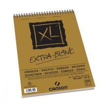   CANSON "XL"  EXTRA BLANC, extra fehér, savmentes, skiccpapír-tömb, rövid oldalán spirálkötött, mikroperforált 90g/m2 120 ív A4