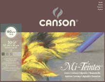   Mi-Teintes CANSON, savmentes színes pasztellkarton-tömb, (rövid oldalán ragasztott) 160g/m2 30 ív szort. 32 x 41