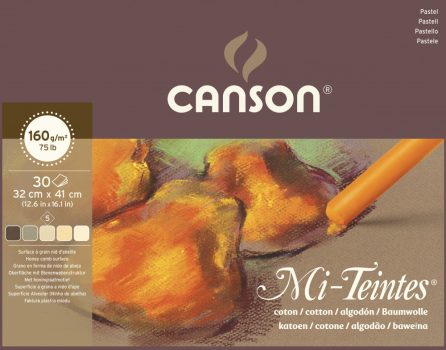 Mi-Teintes CANSON, savmentes színes pasztellkarton-tömb, (rövid oldalán ragasztott) 160g/m2 30 ív szort. 32 x 41