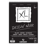   CANSON "XL" DESSIN NOIR, fekete fotókarton-tömb, rövid oldalán spirálkötött, mikroperforált 150g/m2 40 ív A4