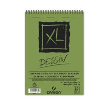   CANSON  "XL"  DESSIN, természetes fehér, savmentes rajzpapír-tömb, rövid oldalán spirálkötött, mikroperforált 160g/m2 30 ív A5