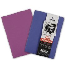   CANSON ArtBooks: ÚJ "INSPIRATION", vázlatfüzet, finom szemcsés papír, a borítóra rajzolni, vagy festeni is lehet 96g/m2 30 ív, 2 db/szín A5 borító: ultramarin/violet