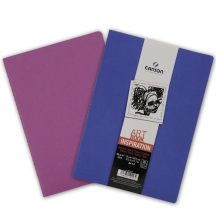   CANSON ArtBooks: ÚJ "INSPIRATION", vázlatfüzet, finom szemcsés papír, a borítóra rajzolni, vagy festeni is lehet 96g/m2 36 ív, 2 db/szín A4 borító: ultramarin/violet