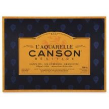   CANSON Héritage merített, savmentes akvarellpapír-tömb 640 gr, 100 % gyapotból, (4 oldalt ragasztott)  12 ív, finom 26 x 36 cm