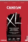   CANSON  "XL"  Olaj-Akril-tömb, vászonprégelt felület, röv. old. spirálkötött, mikroperforált 290g/m2 30 ív A3
