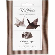   Origami papír - Oslo, barna árnyalatok, egyik oldalan geometrikus mintákkal