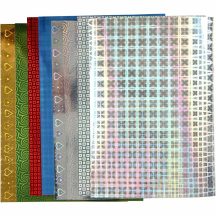 Holografikus papír - Vegyes színek és minták, 1 lap, A4