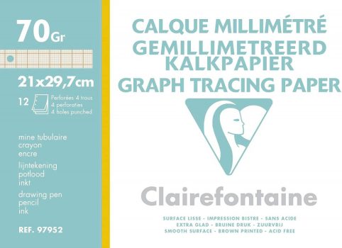 Clairefontaine - miliméter pausz 70gr, 12 ív A4
