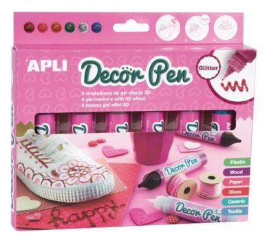 Dekortoll készlet, zselés,  APLI "Decor Pen", g...