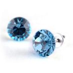 Fülbevaló, aquakék SWAROVSKI® kristállyal, 8mm,...