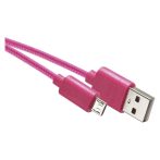   EMOS MicroUSB / USB-A 2.0 Töltő és adatkábel, 2.0, pink szín, 1 m