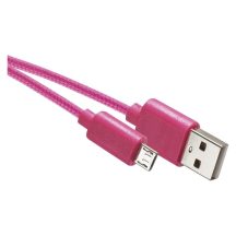   EMOS MicroUSB / USB-A 2.0 Töltő és adatkábel, 2.0, pink szín, 1 m