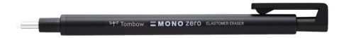 Tombow Mono Zero precíziós radír kör alakú töltettel, fekete