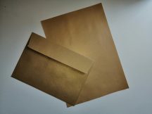   Meghívó készlet - Arany színű metál fényű boríték és papír