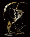   Képkarcoló készlet karctűvel - 20x25 cm - Arany - Háromfejű sárkány