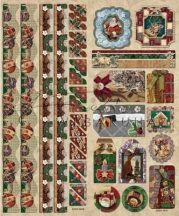   Dombornyomott dekormatricák - Karácsony és télapó, csíkokkal és sarkokkal, keretezett képekkel