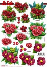 Piros virágok, előre kivágott Fázisos 3D képek