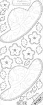 Ezüst Kalap, virág, átlátszó Peel-Off