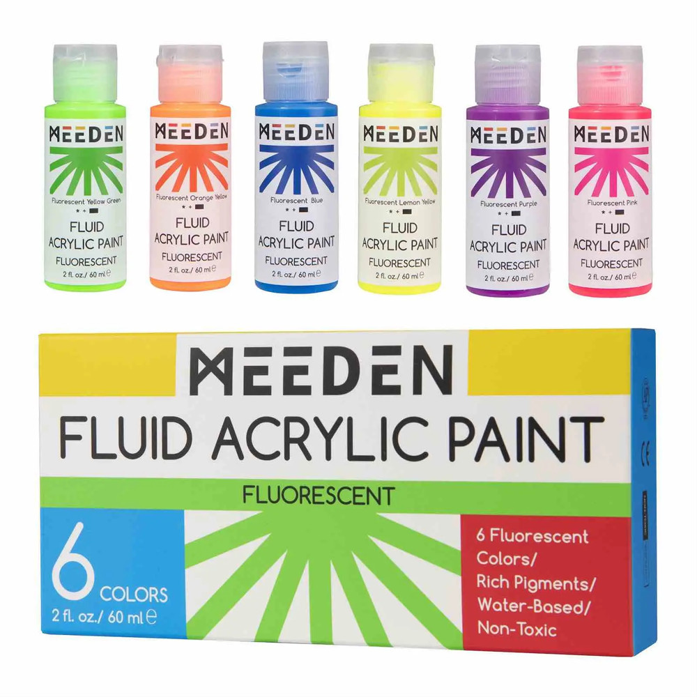 MEEDEN Pastel Fluid Acrylic Paint Set, 6x2 oz/60 ml - MEEDEN Art