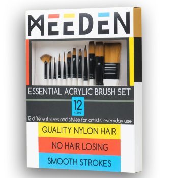 Ecsetkészlet - MEEDEN 12 Pcs Acrylic Paint Brushes Set