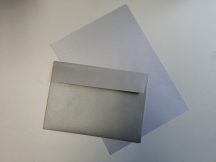   Meghívó készlet - Ezüst szürke metál fényű boríték és papír