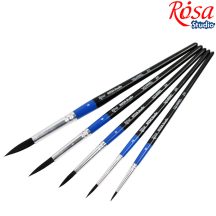 Mókusszőr művészecsetkészlet - Rósa Studio mókusszőr, kerek hegyes ecsetek akvarellhez - 5 db-os