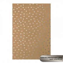Kraft kartonpapír A4 225gr - Arany szivek mintás