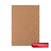 Kraft kartonpapír A4 225gr - Piros szivek mintás
