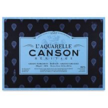 CANSON Héritage merített,   akvarelltömb, 300gr, 100 % pamutból, 20 ív, érdes 31 x 41 cm