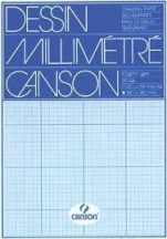   CANSON MM - miliméter rajzpapir, kékes színű nyomat - 90g/m2 tömb, 50 ív A4
