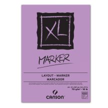 CANSON XL MARKER, marker-tömb, fehér, impregnált papír, röv. old. ragasztott, 70 gr, A4