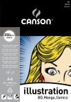CANSON Illustration & Manga tömb fehér, síma rajzpapír ilusztrációhoz, rövid old. rag. A4
