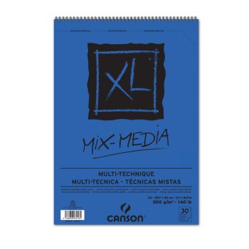 CANSON XL MIX MEDIA fehér rajztömb spirálkötött, mikroperforált 300gr 30 ív A3