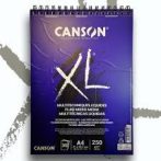   CANSON  "XL"  Fluid Mix Media tömb, folyékony médiumokhoz, röv. old. spirálkötött, mikroperforált 250g/m2 40 ív A4