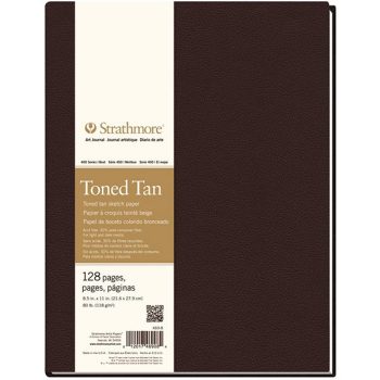 Strathmore 400 Toned Tan Art Journal - Bézs, 118 gr, 64 lapos, 14x22 cm, keményborítós