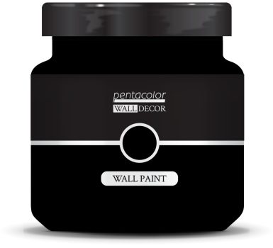 Pentart WallDecor Falfesték, Selyemfényű - 1000 ml Mélyfekete