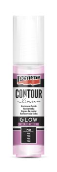 Pentart Kontúrozó festék 20 ml -  Sötétben világító - Pink