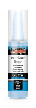 Pentart Kontúrozó festék 20 ml -  Sötétben világító - Kék