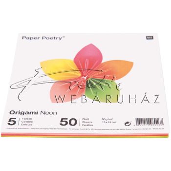 Origami papír 15x15 cm - Pasztel, 10 színű, 200 lapos gazdaságos készlet