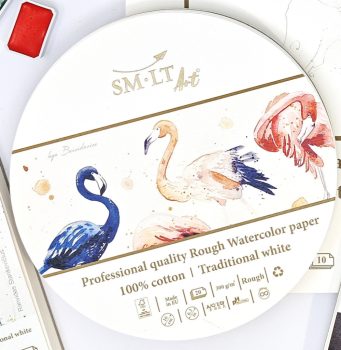 Akvarelltömb - SMLT Art Professional Watercolor 300gr, 20 lapos, 100% pamut, érdes felületű - Kör alakú, átmérő 16 cm Akvarelltömb - SMLT Art Professional Watercolor 300gr, 20 lapos, 100% pamut, érdes felületű - Kör alakú, átmérő 16 cm