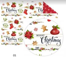   Kartonpapír - Karácsonyi díszes, mézeskalácsos karácsonyi mintás karton, 300g, 1 lap
